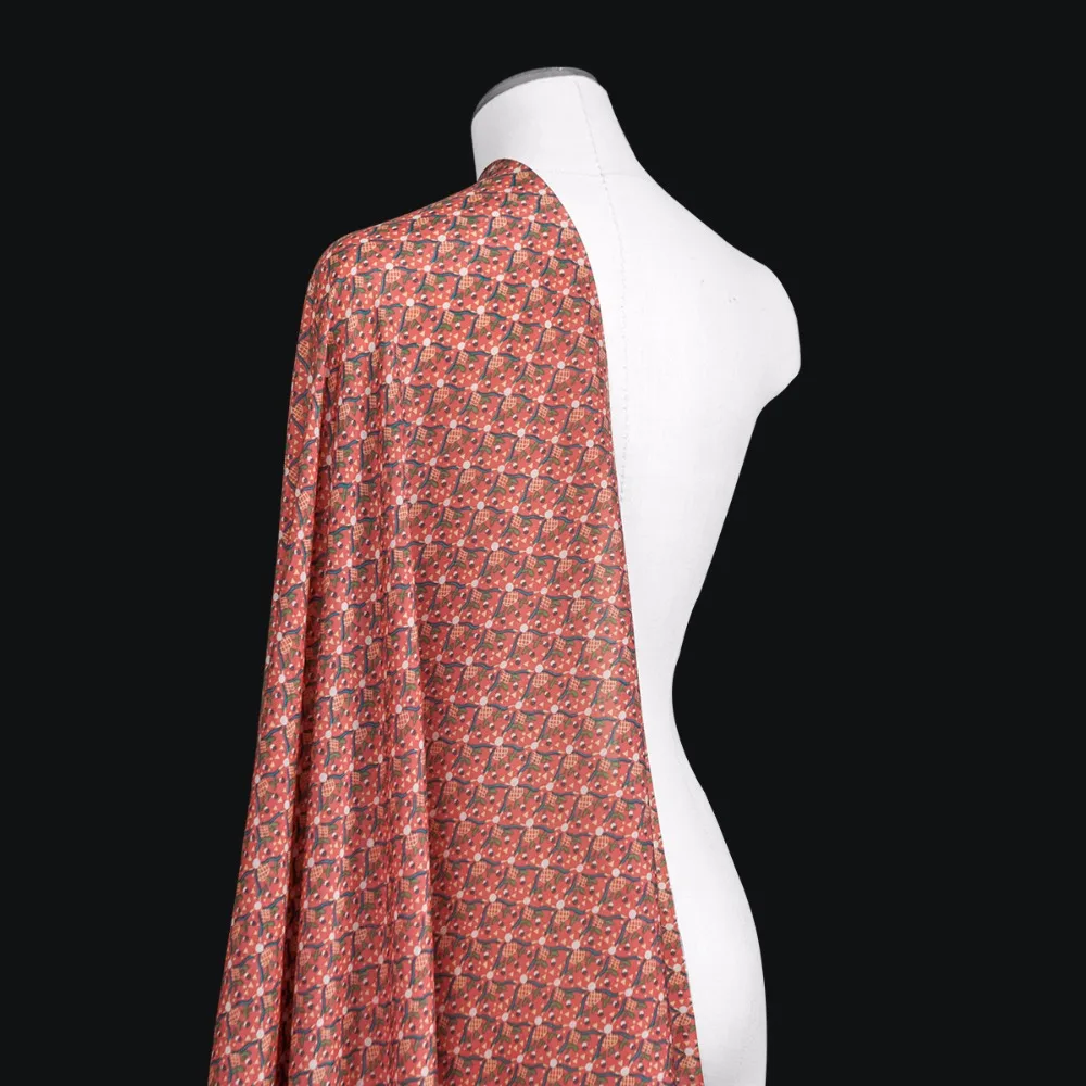 Печатная искусственная хлопчатобумажная ткань песочный арбуз красный синий