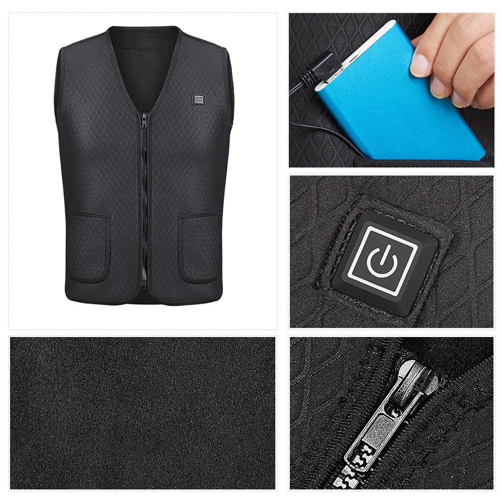 Men Women Outdoor USB Infrared Heating Vest Jacket Winter Flexible Electric Thermal Clothing Waistcoat For Sports Hiking | Спорт и