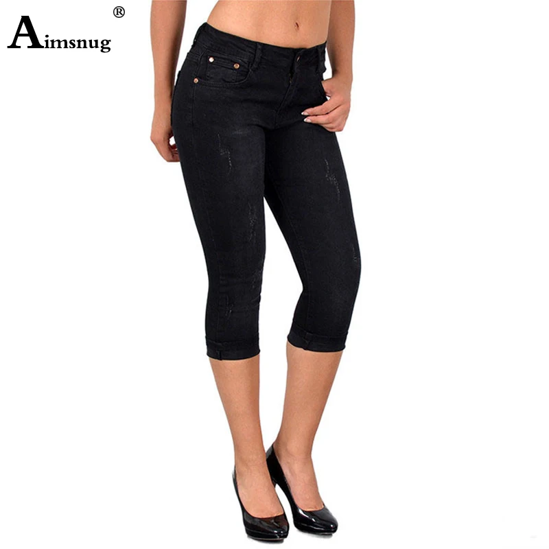 Plus size S-5XL Denim Skinny Jeans for Women Stretch Vintage Cuffs Ripped Jeans 2019 New Female Elastic Calf Length Pants Jeans