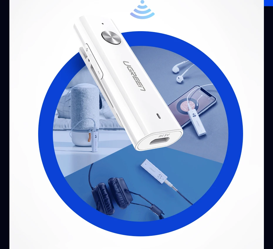 Ugreen Bluetooth 5,0 приемник 3,5 мм APTX LL AUX адаптер для наушников динамик музыка беспроводной Bluetooth 3,5 разъем аудио приемник
