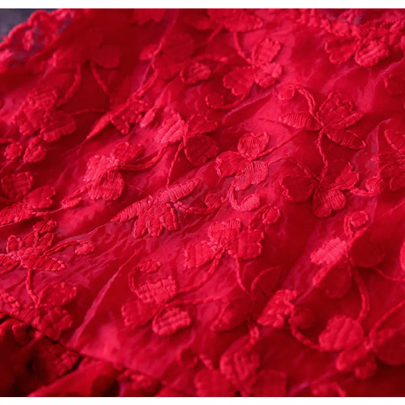 DFXD England Style 2018 Summer Teens Girl Sleeveless Princess Dress Top Quality Red/White Cotton Flower Wedding Party | Детская одежда
