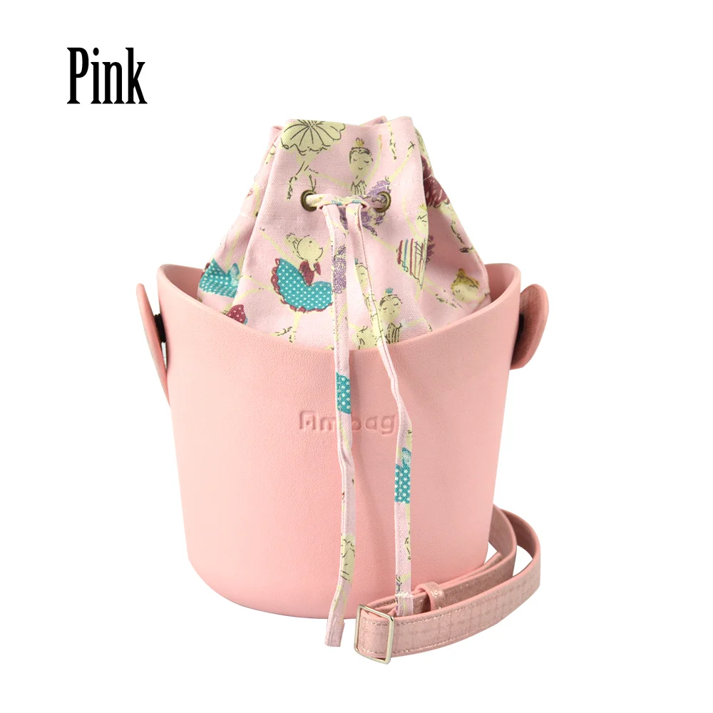 Pink Стиль obag Ambag EVA O сумка корзина с ручками Ремни Цветочные холщовые вставки женская сумка через плечо DIY сумка - Цвет: Pink