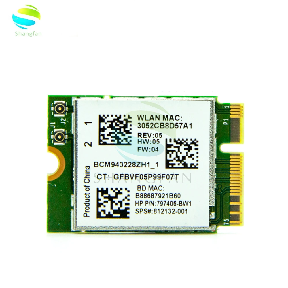 Горячая Распродажа BCM943228ZH1_1 BCM943228Z WI FI Беспроводной N BT Bluetooth 4 0 NGFF 300 Мбит/с WLAN Card
