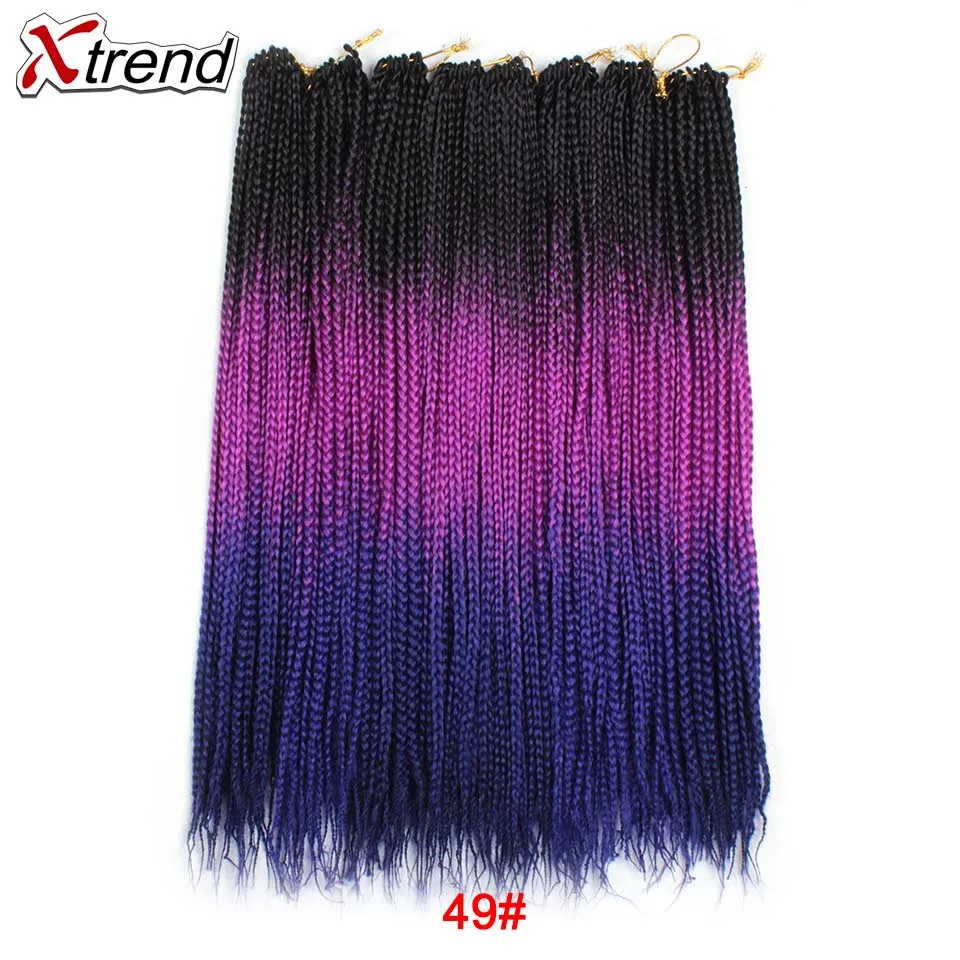 Xtrend, ломбер, косички для наращивания, синтетические, на крючках, косички для волос, 24 дюйма, 22 пряди в упаковке, чистый фиолетовый, розовый, голубой цвет - Цвет: #16