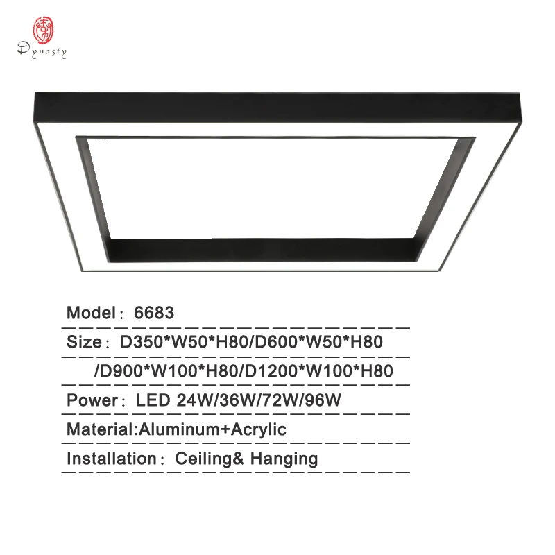 Светодиодные алюминиевые потолочные светильники современный квадратный проект