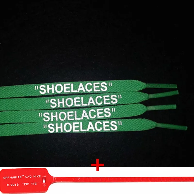 Green-Reflective Новые 4" /55"/6" Светоотражающие шнурки с принтом" черные белые оранжевые плоские шнурки обуви с галстуком-молнией для белой обуви AJ1 AF1 - Цвет: Green-Reflective