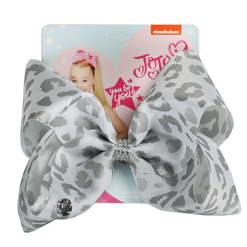 8 &quotJojo Siwa бант с заколкой для волос детские ручки ручной работы леопардовая