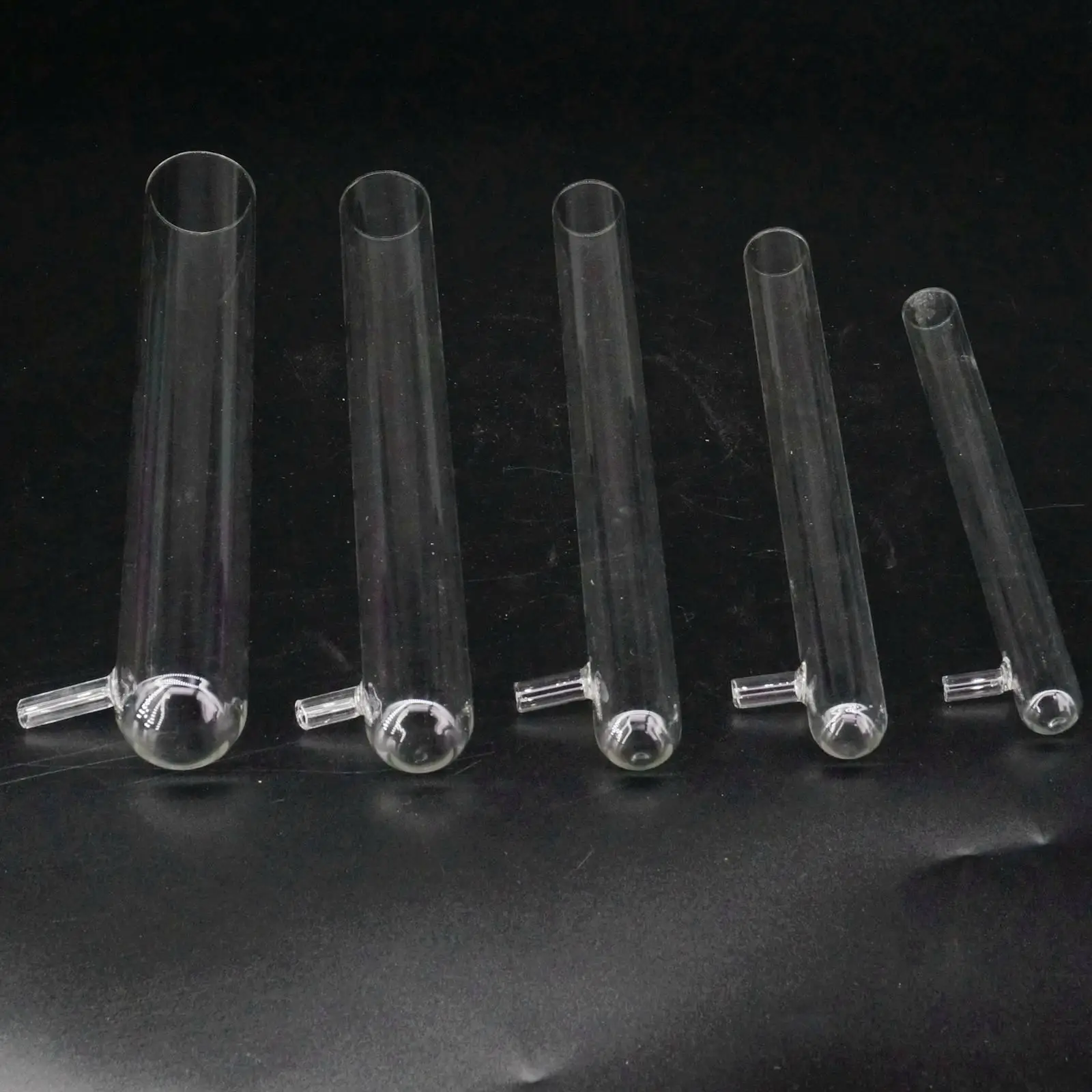 

5pcs O.Dx Length 15x150mm 18x180mm 20x200mm 25x200mm 30x200mm Glass Test Filter Tube with Vacuum Bottom Side Arm Lab Ware