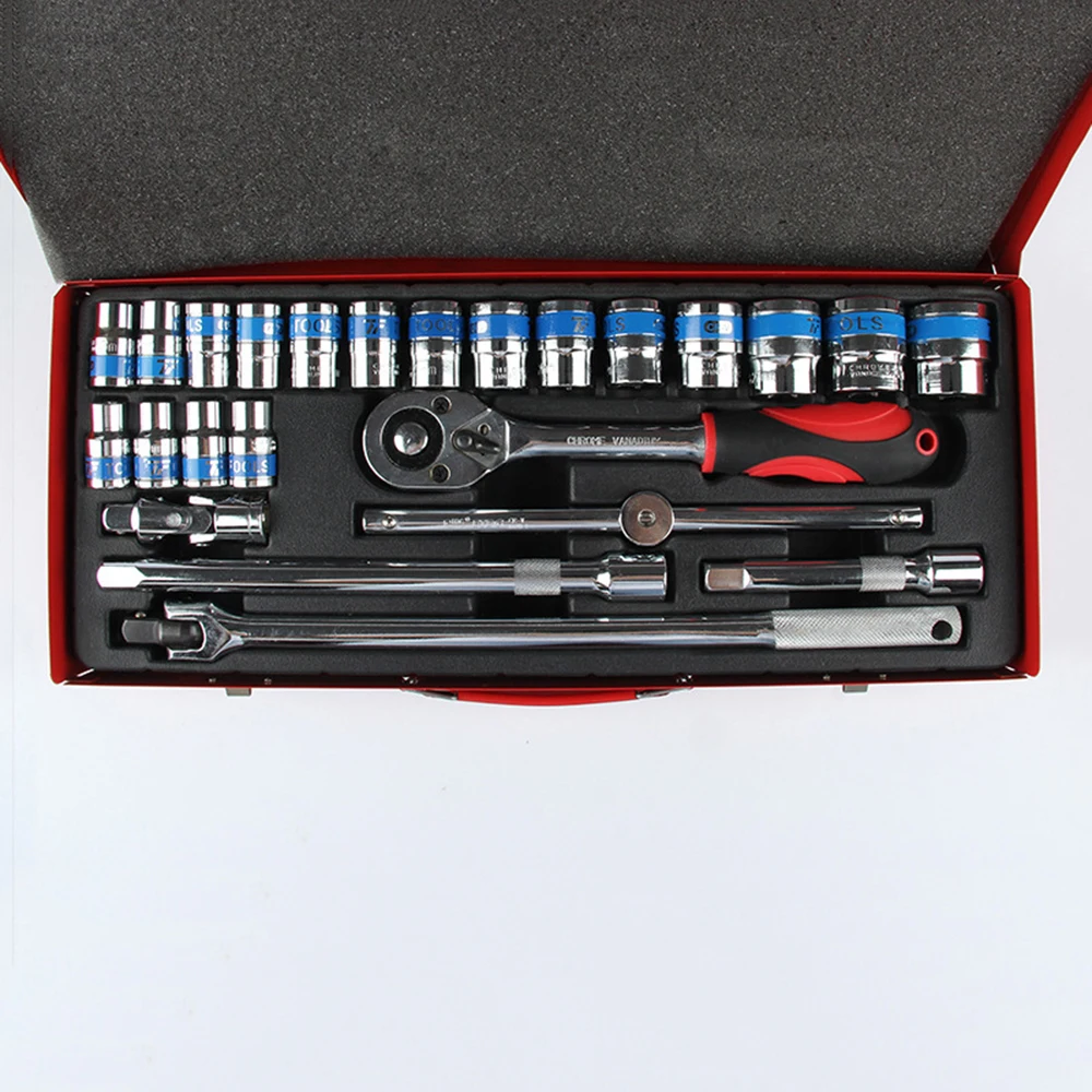 24 шт. Набор инструментов ручных для ремонта автомобиля рычажный ключ храпового