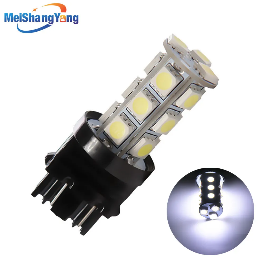 3156 3157 18 SMD чистый белый 5050 Светодиодные Автомобильные лампы Авто p27/7 w