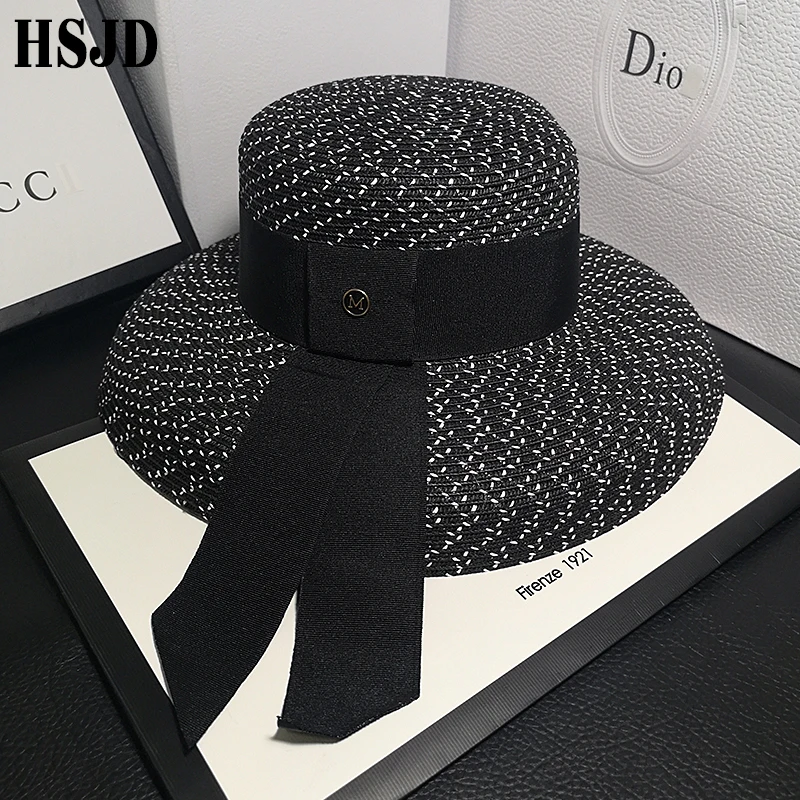 2019 летние женские солнцезащитные шляпы с широкими полями Хепберн ветер Модная