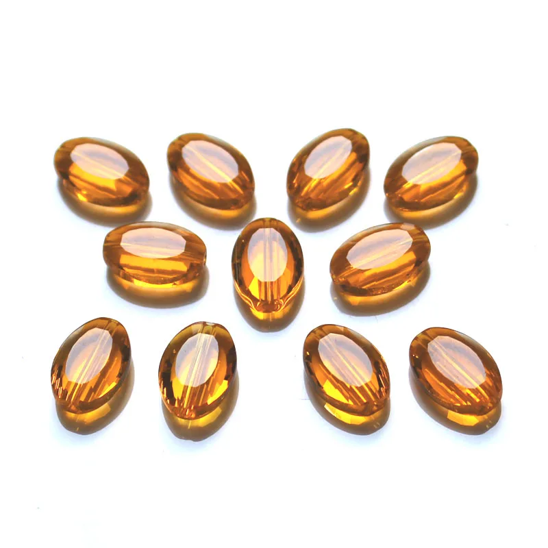 08 topaz 100 шт/партия Синие красные белые плоские овальные бусины DIY фитинги хрустальные украшения из бусин ААА класса StreBelle бусины - Цвет: 08 topaz