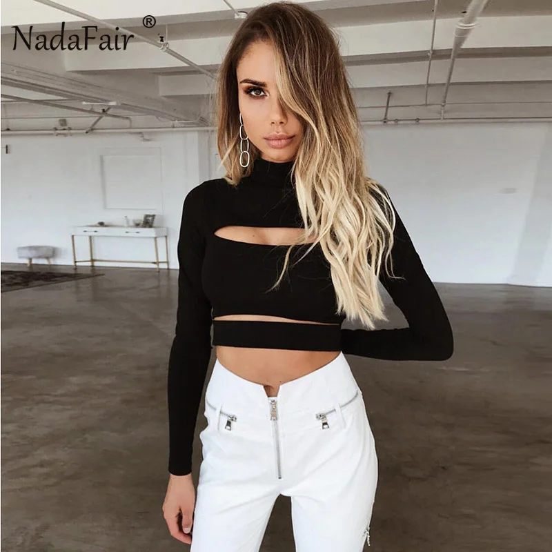 Сексуальная Женская футболка с высоким воротником FSDA сезон осень зима 2018