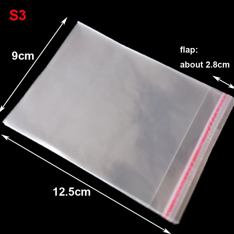 50pcs 9x12.5cm 50 шт многоразовые пластиковые прозрачные пакеты прозрачные целлофановые самоклеящиеся пластиковые Opp пакеты для хранения подарочные пакеты - Цвет: 50pcs 9x12.5cm
