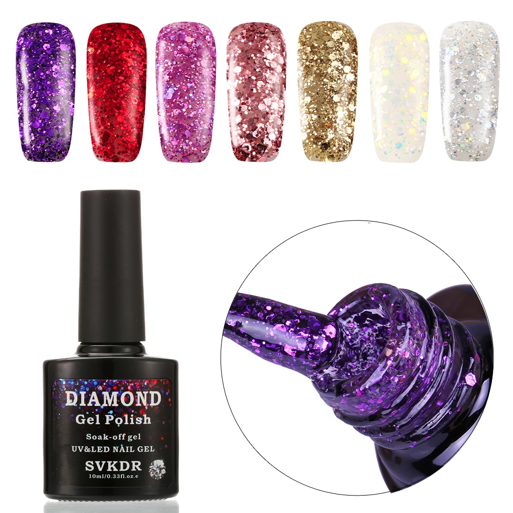Профессиональный Гель-лак SVKDR для ногтей 10 мл отмачиваемый УФ-гель Блестящие