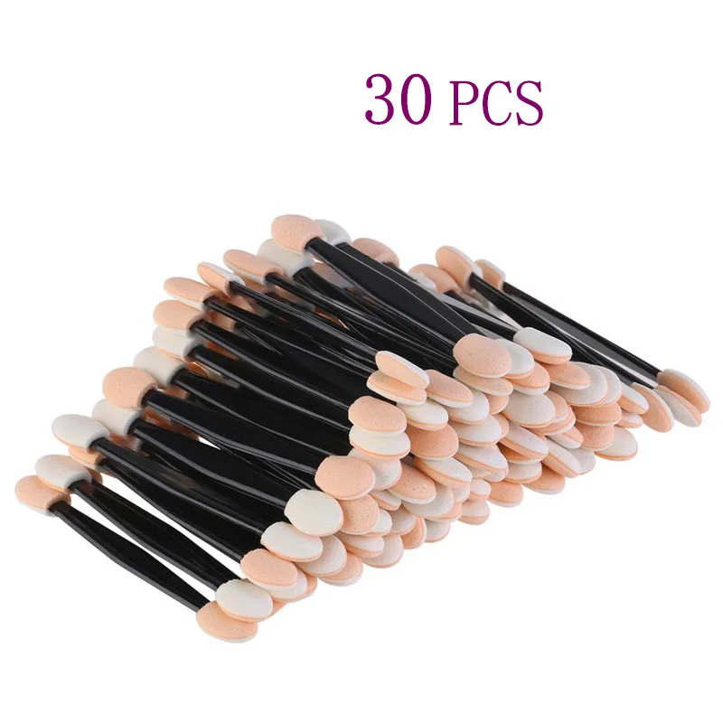 30 PCS 30 шт., одноразовые кисти для теней, двухсторонняя губка, нейлоновые наборы и наборы, кисти для теней, макияж для косметического аппликатора, макияж - Handle Color: 30 PCS