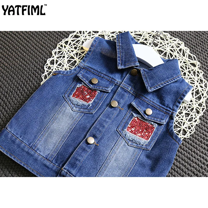 YATFIML/ весенне-осенняя верхняя одежда для девочек; Детское пальто с аппликацией Совы; ковбойские жилеты; Длинная Куртка; жилет для девочек; От 2 до 6 лет