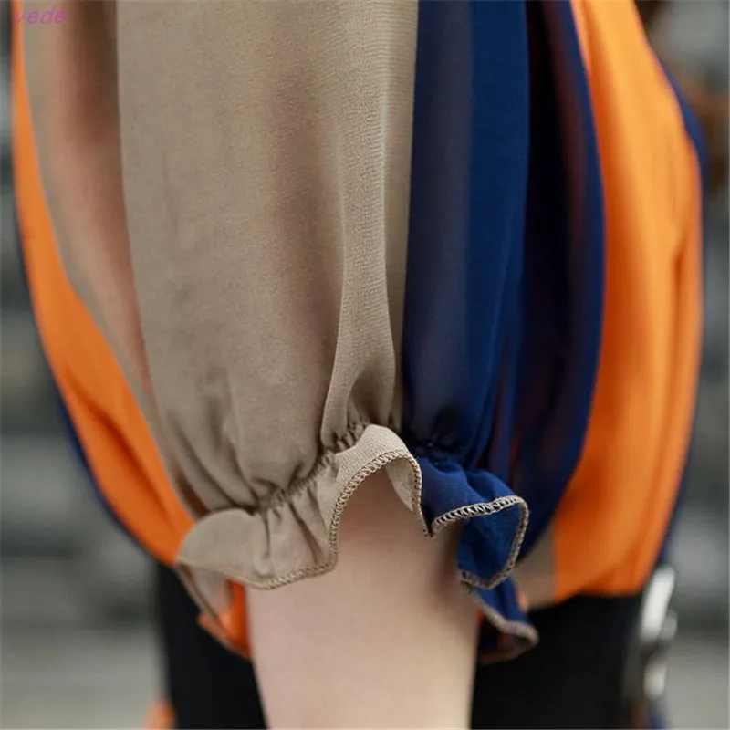 Платье женское шифоновое в тонкую полоску Модный брендовый приталенный сарафан