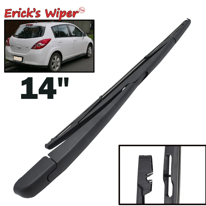 

Erick's Wiper 14" Rear Wiper Blade & Arm Set Kit For Nissan Tiida C11 2007-2012 Windshield Windscreen Rear Window