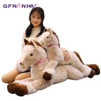 new giant simulation horse plush toys stuffed soft cute animal doll lovely unicorn style toys baby birthday home decor gift