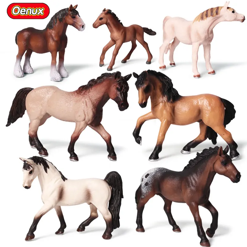 

Фигурки Oenux Original Horse в виде животных, фигурки героев, классические американские четверти лошадей Lusitano, коллекционные игрушки для детей