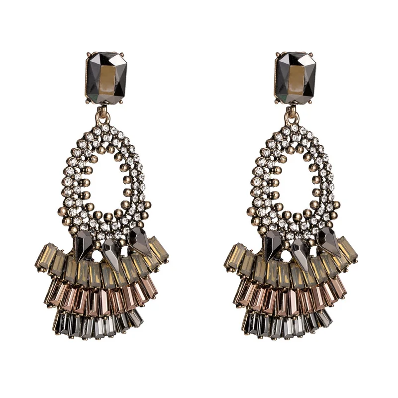 2019 новые американские преувеличенные модные серьги со стразами большие