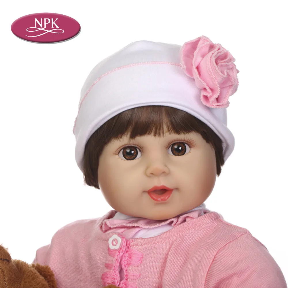 NPK 55 см Bebes силиконовая кукла для новорожденных девочек Реалистичная маленьких