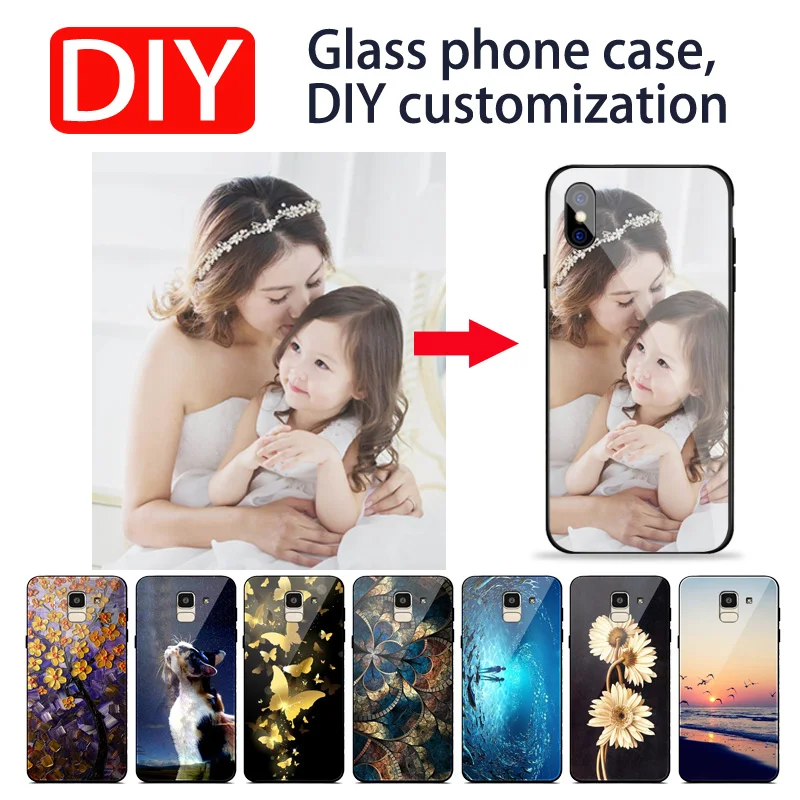 Пользовательский DIY Фото чехол для телефона Huawei Mate 9 из закаленного стекла задняя