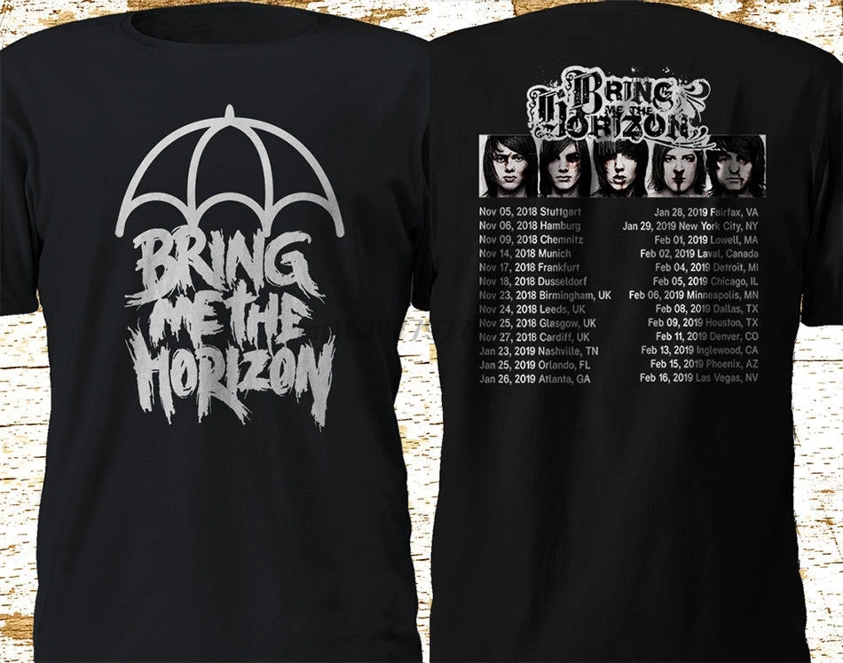 Футболка с надписью Bring Me The Horizon Tour Винтажная футболка короткими рукавами в стиле