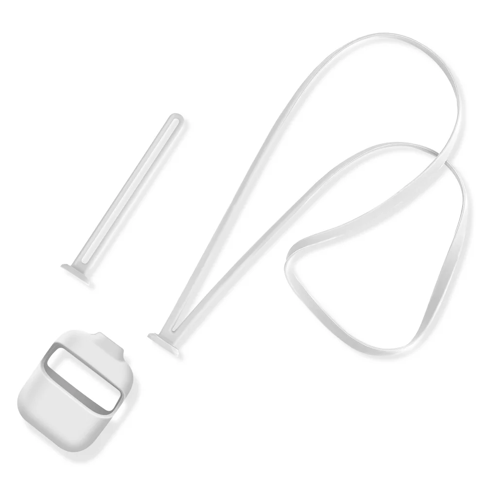 White Силиконовый ремешок защитный чехол для AirPods чехол для переноски Earpods для хранения AirPods зарядное устройство кожа противоударный водонепроницаемый - Цвет: White