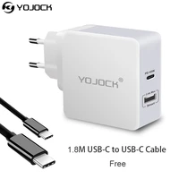yojock 57w usb type c pd charger portable power delivery qc3 0 wall charger for nintendo swith xiaomi huawei w 1 8m black cable