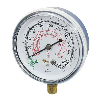 

Houshold Office Blue Shell 10mm Male 0-220psi Round Compound Gauge
