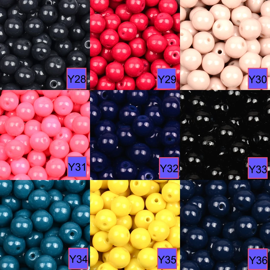 soosmith Wholesale Fashion 8mm Colorful Glass Beads Painted Diy Bracelet Necklace Accessories Loose For Jewelry Making | Украшения и