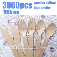 3000pcs disposable cutlery wooden cutlery set picnic cutlery sets natural party lovely wood dessert table forks spoon wood