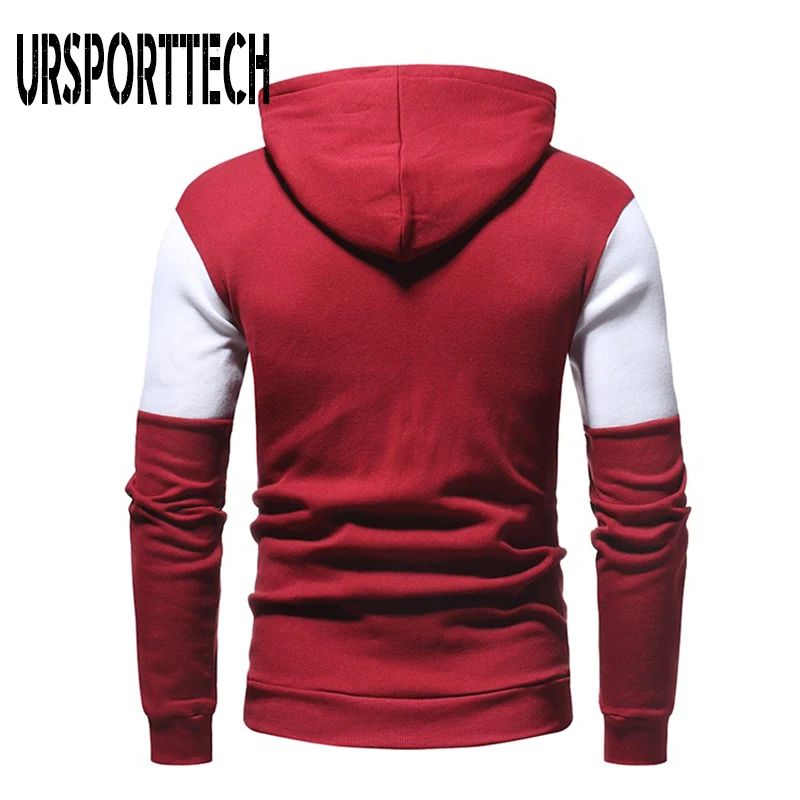 Brand Cool Sweatshirt Men Casual Patchwork Long Sleeve Pullover Contrast Hoodies High Quality Streetwear | Мужская одежда