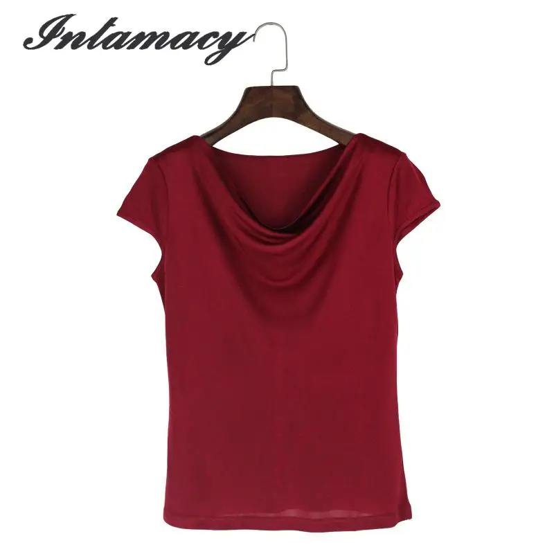 Новинка лета 100% вязаная футболка из натурального шелка женская рубашка без