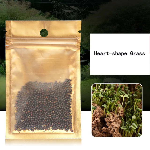 Heart shaped grass Аквариумные растения Семена Водный для воды зеленая вода трава коровья шерсть любовь счастливые семена аквариум Растения украшения Пейзаж орнамент - Цвет: Heart shaped grass