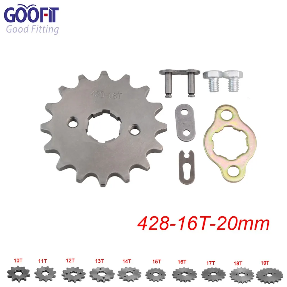 GOOFIT передние звездочки 428 10-19 зуб 20 мм ID для 50cc 70cc 90cc 110cc скутер мотоцикл велосипед ATV Quad Go Kart мопед Q001-049