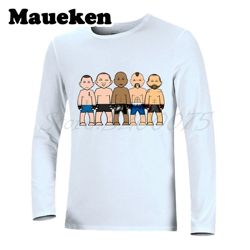 Мужская клетка с длинным рукавом FIGHTING LEGENDS Жорж St Pierre Fedor Emelianenko Anderson Silva Wanderlei Chuck