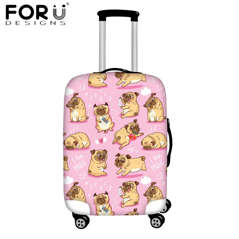 FORUDESIGNS/ дорожный Чехол для багажа, милый забавный мопс, Pupies, защита для багажа, чемодан, Защитные Чехлы, водонепроницаемый чехол - Цвет: HMG862