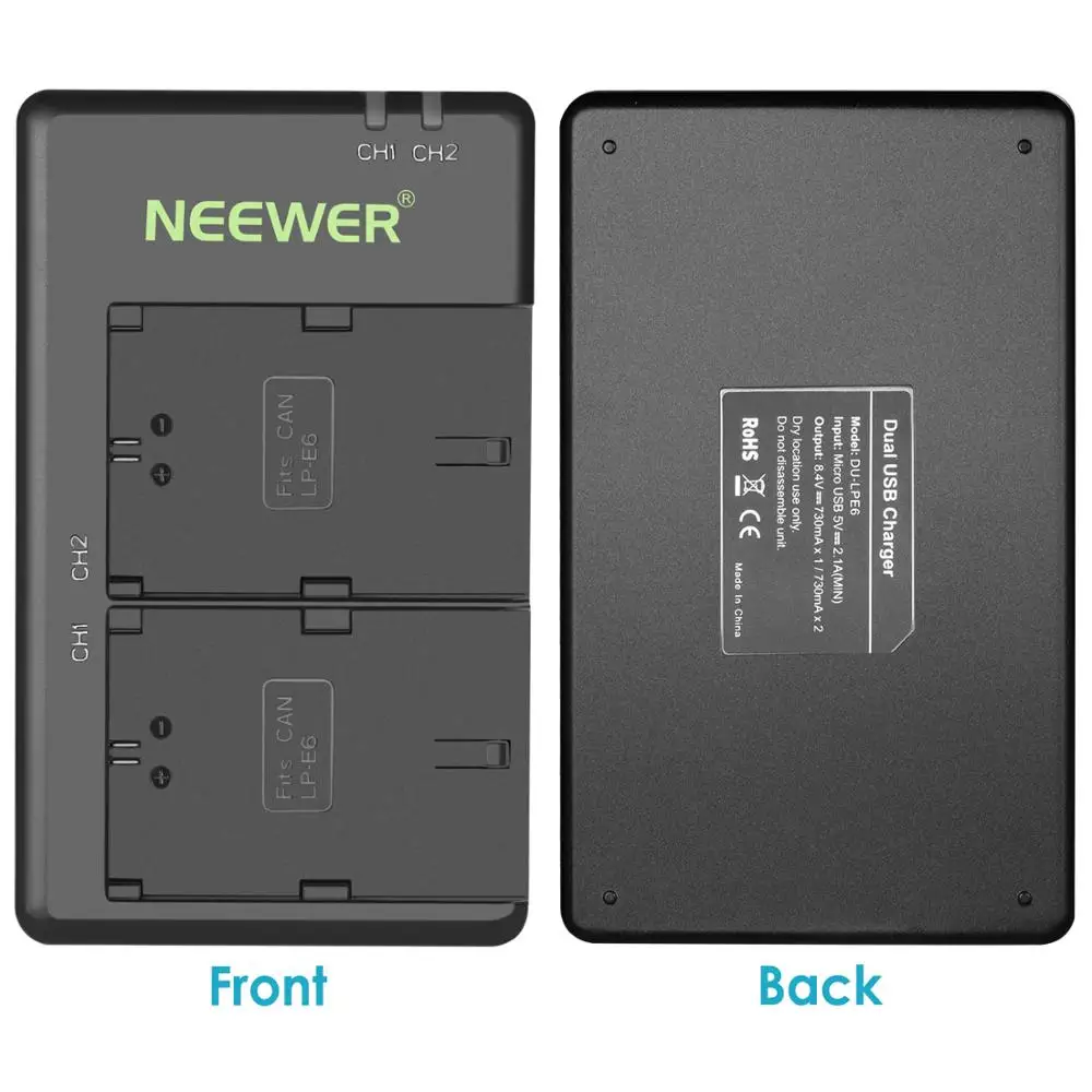Neewer Держатель батарейного отсека (запасная ручка для Canon BG E14) и 2 шт. 2000mAh LP E6 E6N
