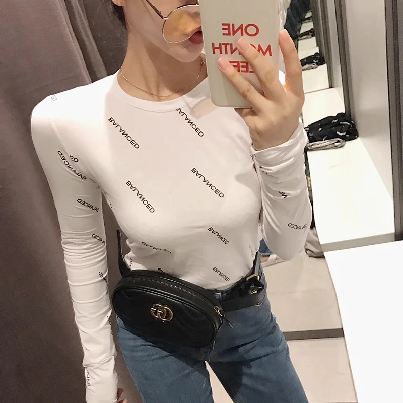 Новинка осени 2017 футболки GRUIICEEN с круглым вырезом Высококачественная футболка