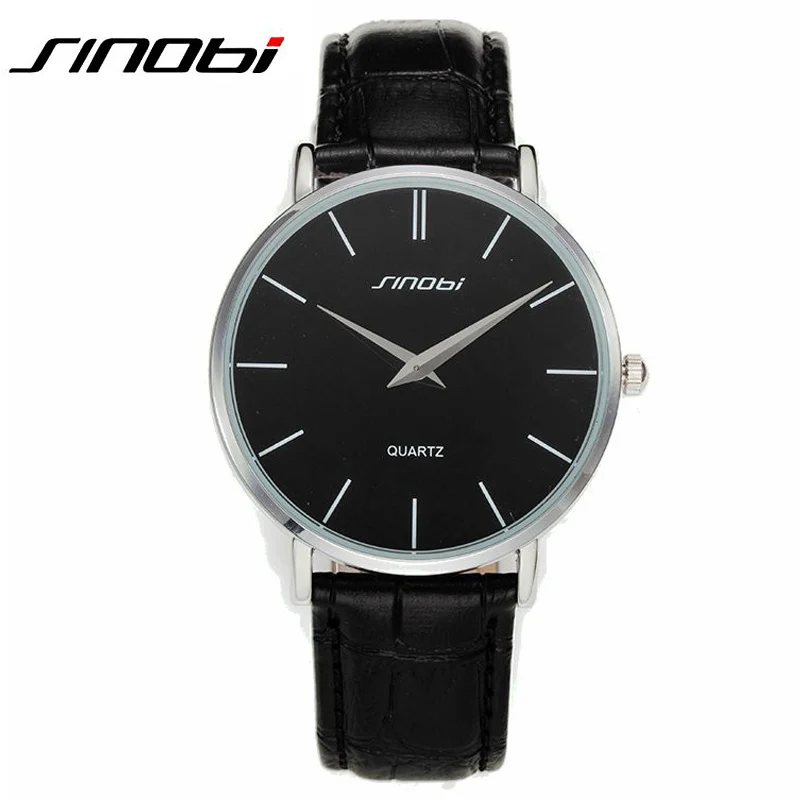 Часы SINOBI Мужские водонепроницаемые ударопрочные кварцевые ультратонкие