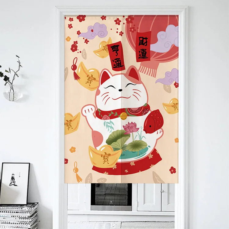 Японская дверь Lucky Cat занавеска для гостиной спальни занавес входа в Норен фэн шуй
