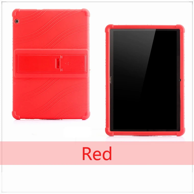 Красный Силиконовый чехол для телефона, для huawei MediaPad T3 10 AGS-L09 AGS-L03 9,6 дюйма чехлы с подставкой и тонкий и мягкий чехол для задней крышки для honor игровой коврик 2 - Цвет: Красный