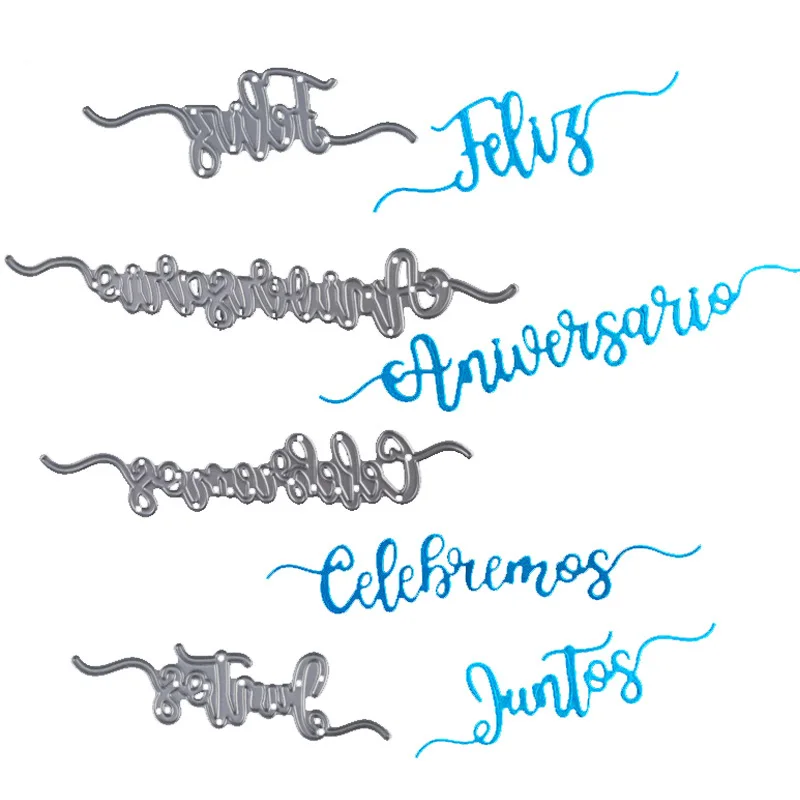 

WYSE Spanish Word Metal Cutting Dies Our Wedding Letter Dies Scrapbooking Die Cut for DIY Photo Album/Paper Card Craft Template