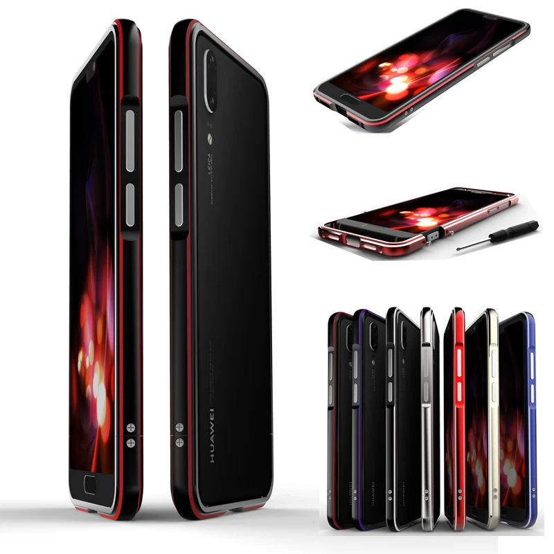 Чехол для Huawei P20 Pro Алюминиевый металлический бампер P20Pro двухцветная рамка Plus +