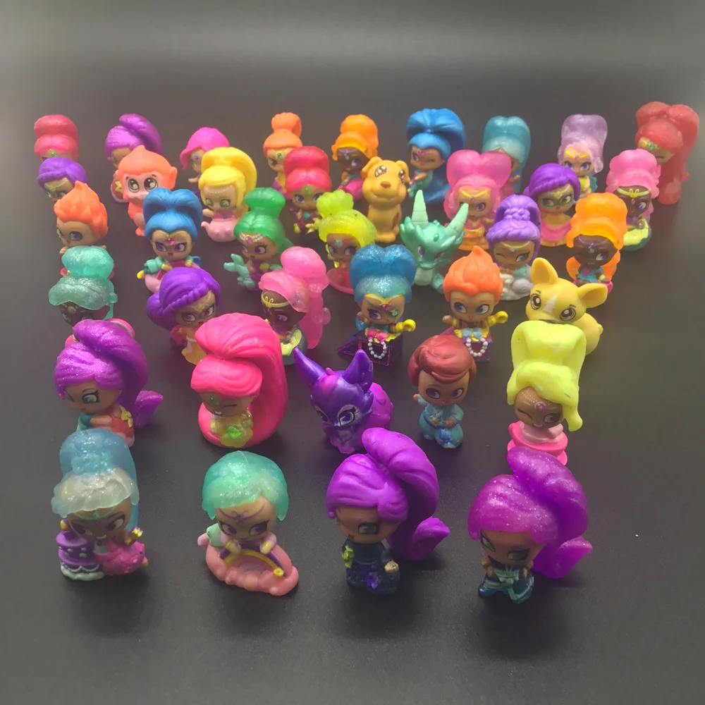 

20pc Shimmer Sister Cute Dolls Shine girl Pet Tiger Nahal Monkey Dragon Action Figures Samira Toy For Children Party gift