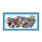 Набор для вышивки крестиком в виде животных, многофункциональная декоративная картина с принтом тропическая рыбка 11CT 14CT сделай сам для шитья