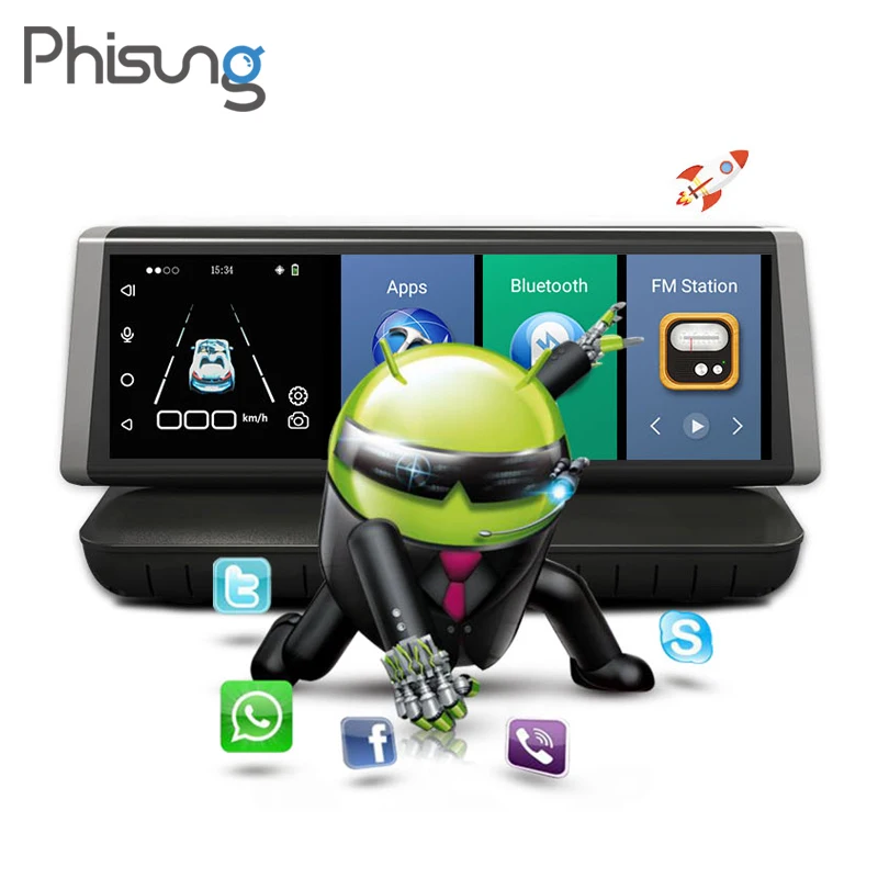 4G Автомобильный видеорегистратор Android wifi GPS Full HD 1080P с двумя объективами